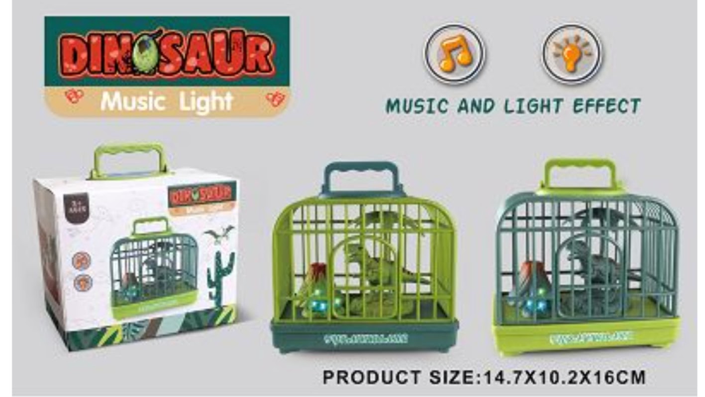 Dinosaur Music & Light Carry Cage Toy