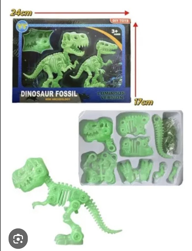 Glow in the Dark Dinosaur Fossil DIY Assembly Toy