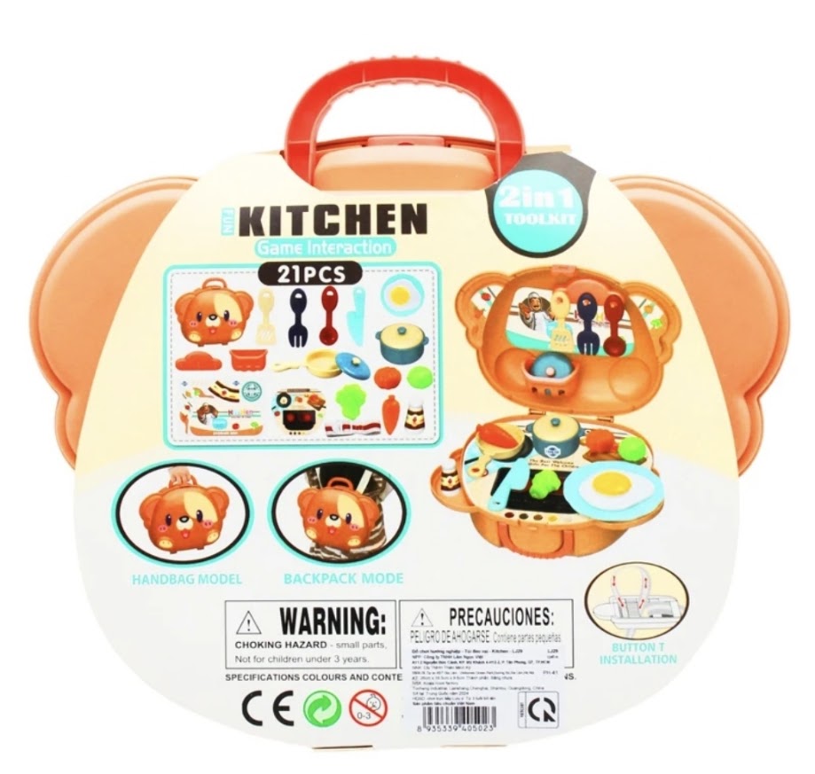 Dog Kitchen Carry Case Playset – 21 Piece Kids Toy
