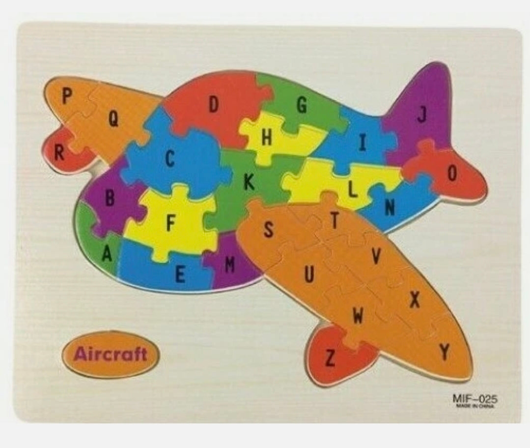 Airplane Alphabet Wooden Jigsaw