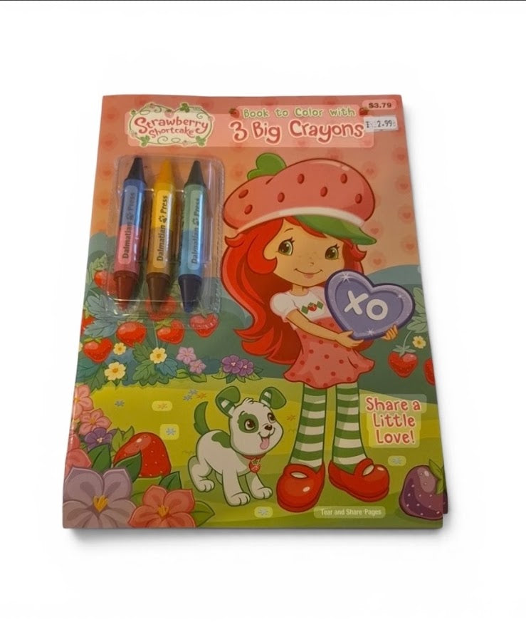 Strawberry Shortcake Colouring Book & 3 Chunky Crayons