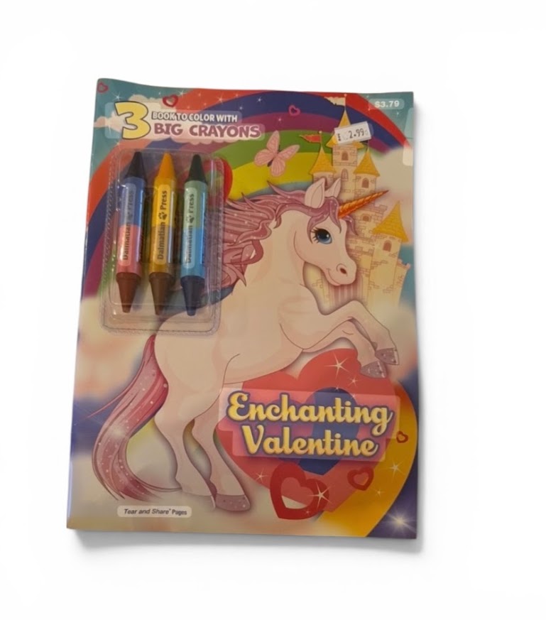 Unicorn Colouring Book & 3 Chunky Crayons