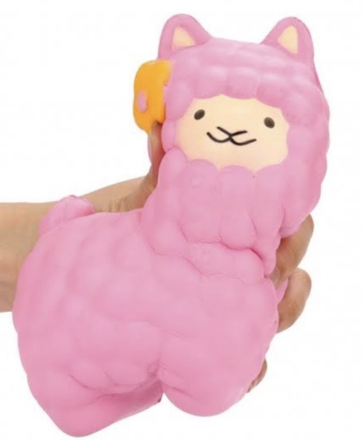 Squeez-Em's Pink Llama Squishy Key Chain