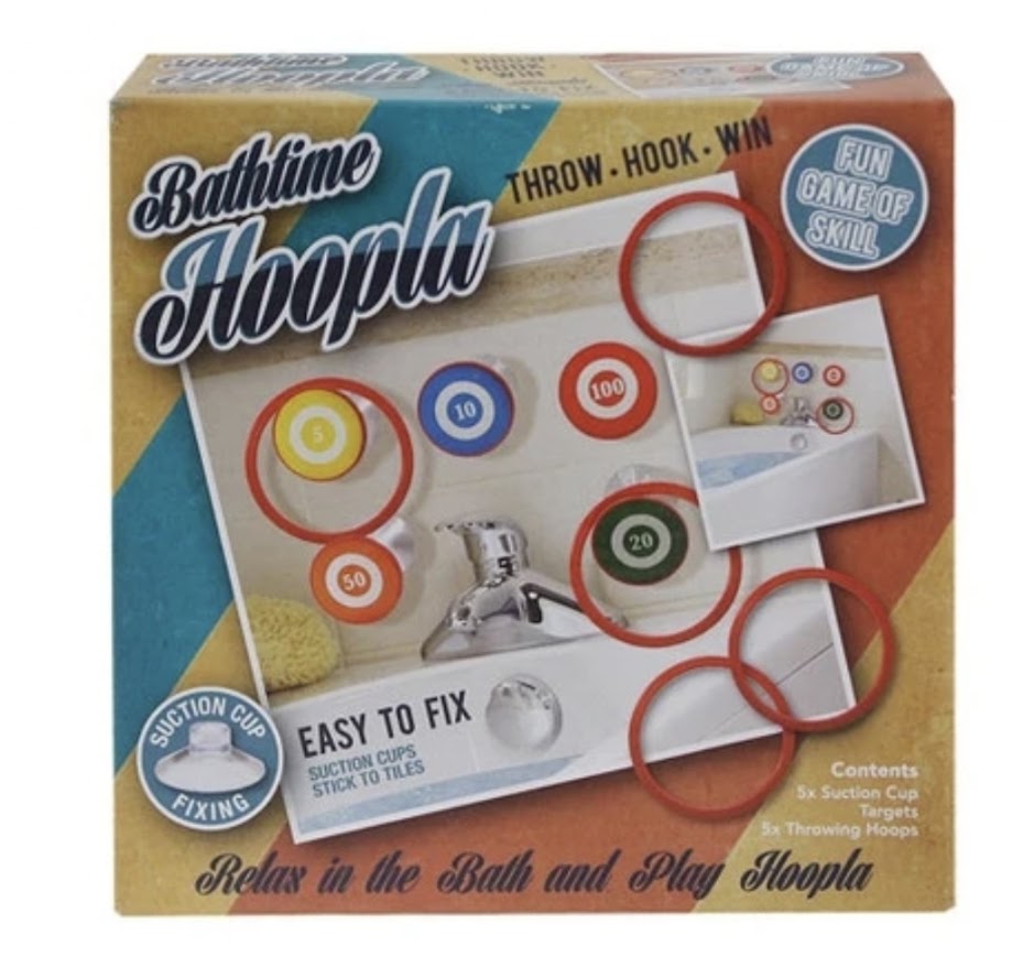 Bathtime Hoopla | 5 Suction Cup Targets & 5 Throwing Hoops | Toddler Bath Game