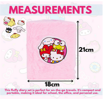 Hello Kitty Fluffy Diary Set