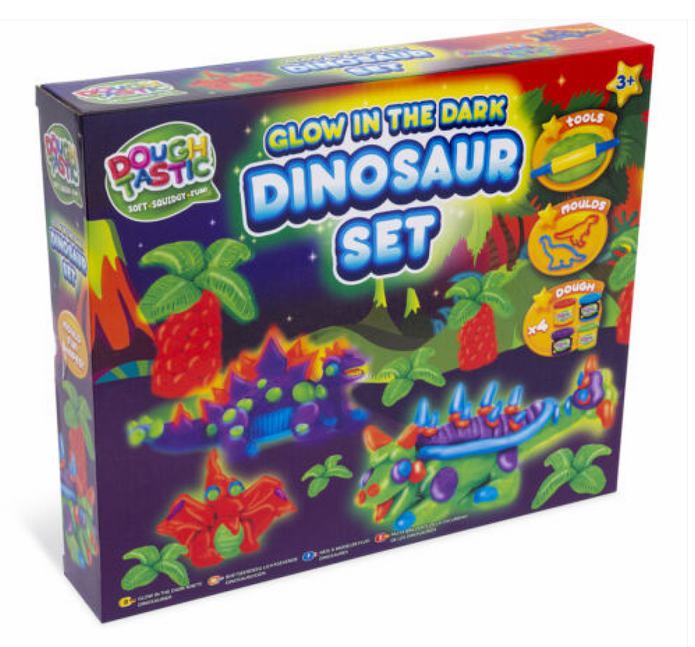Glow In The Dark Dinosaur Dough Play Set