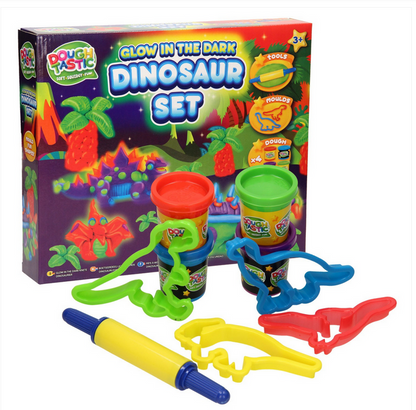 Glow In The Dark Dinosaur Dough Play Set