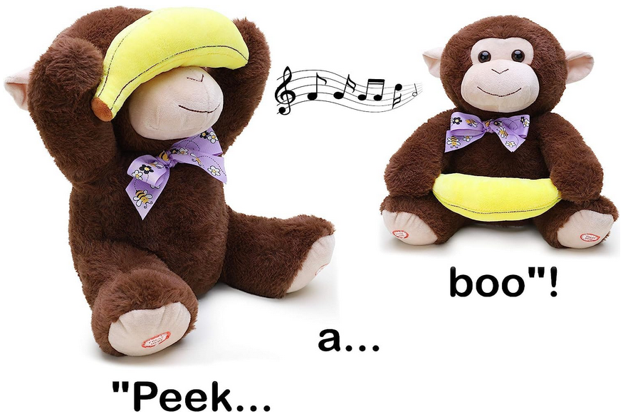 Interactive Peek-a-Boo Monkey Singing & Animated Plush Toy