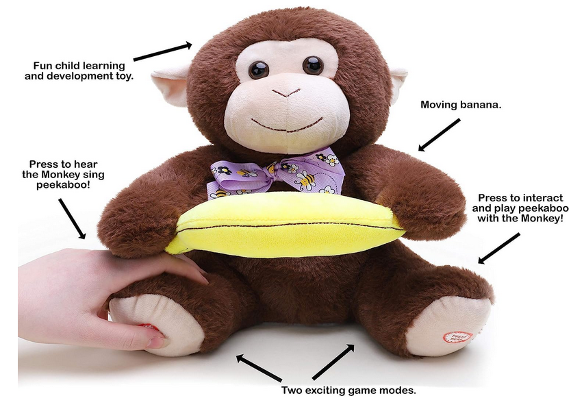 Interactive Peek-a-Boo Monkey Singing & Animated Plush Toy