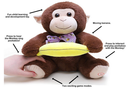 Interactive Peek-a-Boo Monkey Singing & Animated Plush Toy