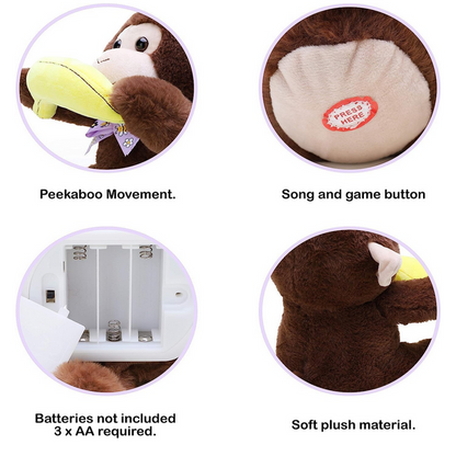 Interactive Peek-a-Boo Monkey Singing & Animated Plush Toy