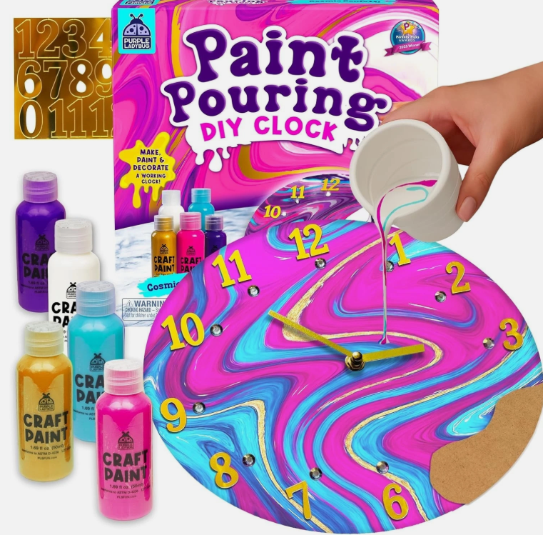 Paint Pouring DIY Clock Kit