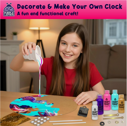 Paint Pouring DIY Clock Kit