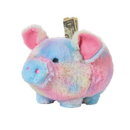 Rainbow Fluffy Piggy Bank