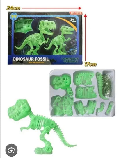 Glow in the Dark Dinosaur Fossil DIY Assembly Toy