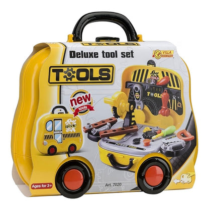 Deluxe Toy Tool Set with Wheeled Case