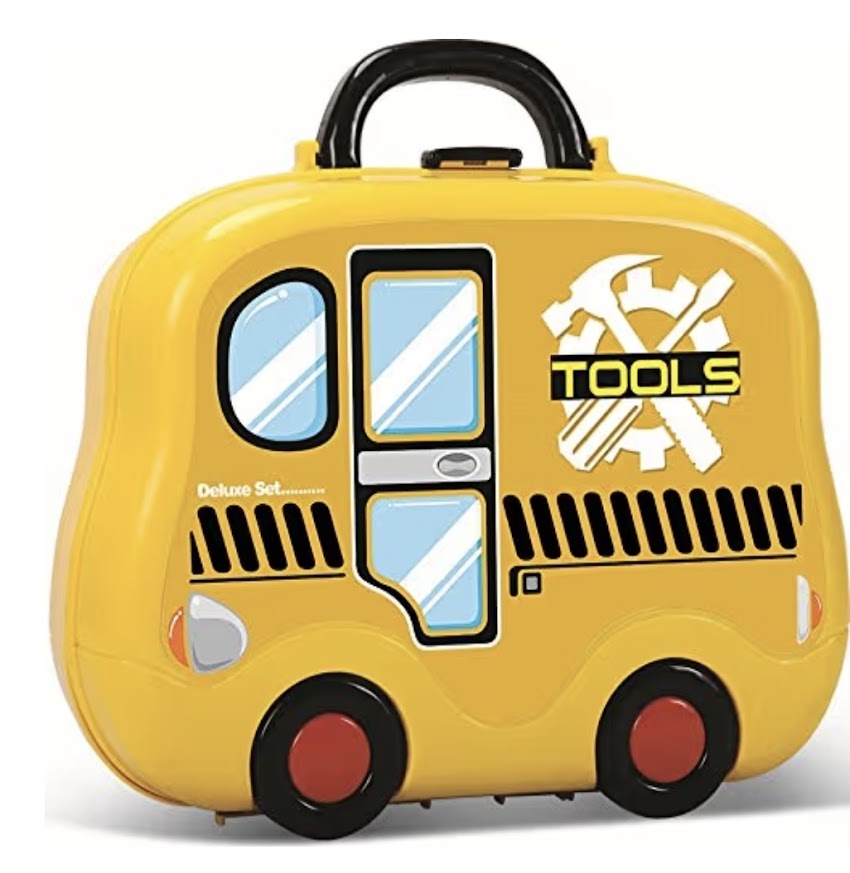 Deluxe Toy Tool Set with Wheeled Case