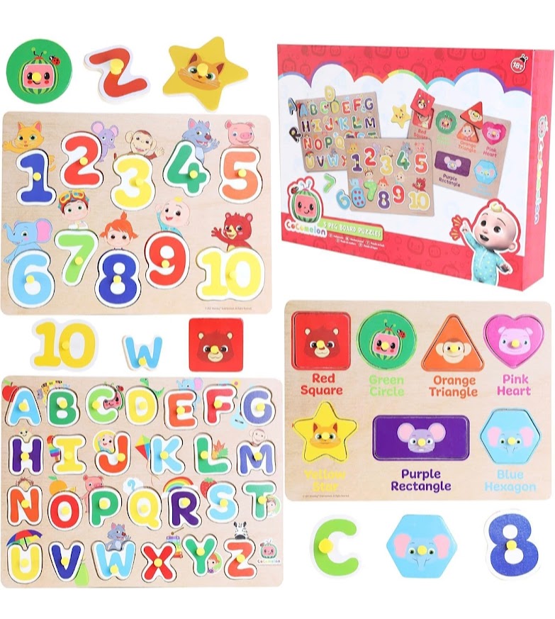 CoComelon 3 Peg Board Puzzles