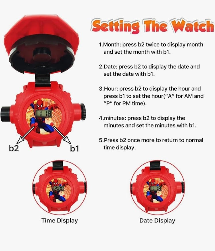 Spiderman Kids Projection Watch