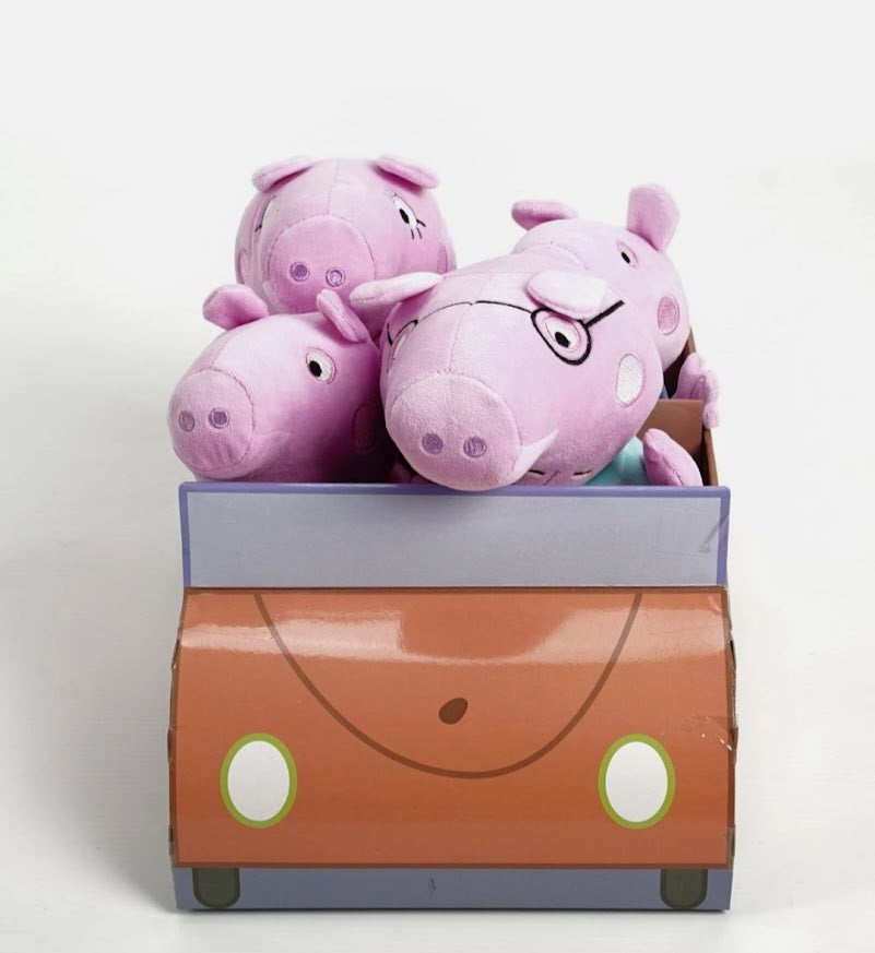Peppa Pig Soft Toy 4 Piece Family In Car