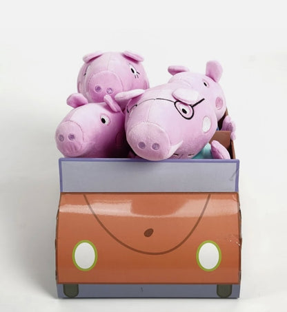 Peppa Pig Soft Toy 4 Piece Family In Car