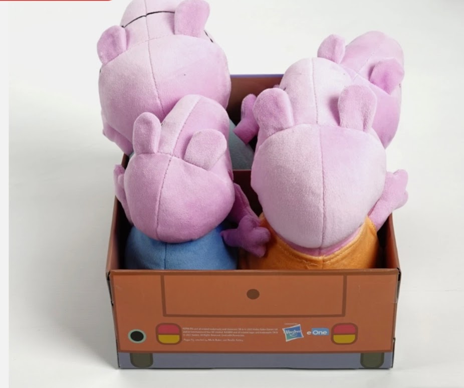 Peppa Pig Soft Toy 4 Piece Family In Car