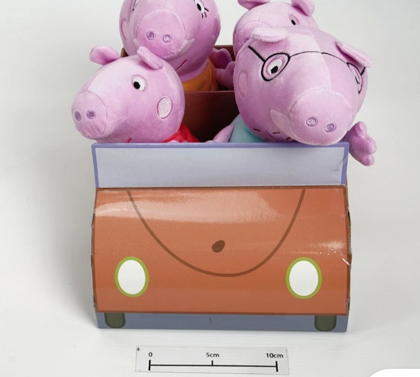 Peppa Pig Soft Toy 4 Piece Family In Car