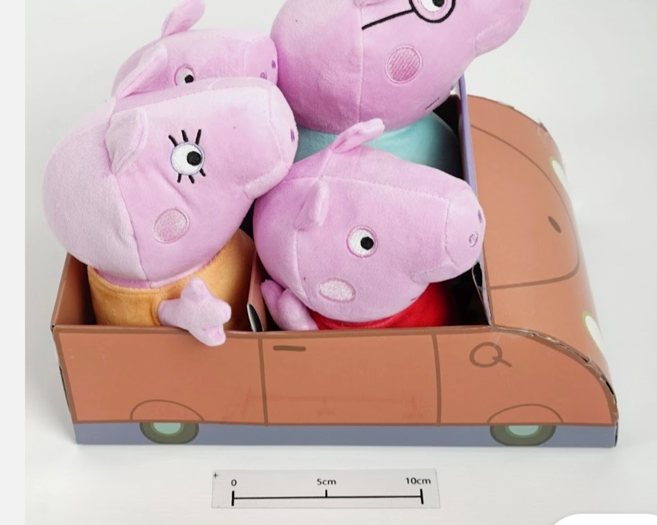 Peppa Pig Soft Toy 4 Piece Family In Car
