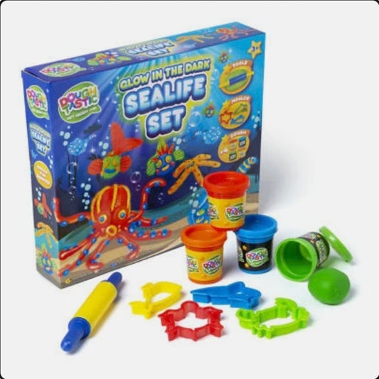 Glow In The Dark Sealife Play Dough Set