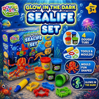 Glow In The Dark Sealife Play Dough Set