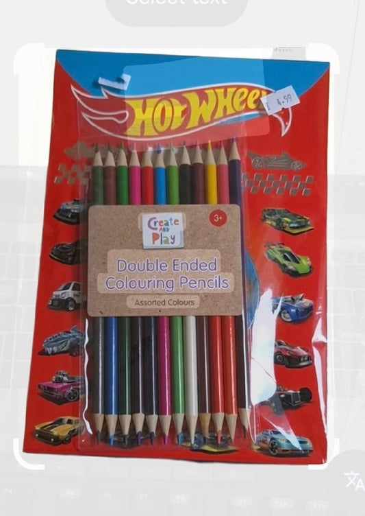 Hot Wheels Mega Pad with Double Ended Colouring Pencils