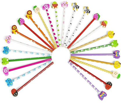 Grafix 24 Funky Pencils & Eraser Toppers