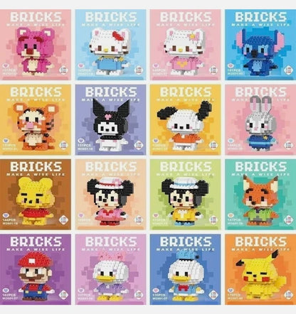 Mini Character Brick Building Set | 200+ Pieces
