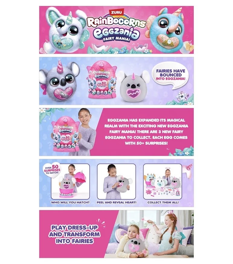 Zuru RainBoCorns Eggzania Fairy Mania | 50+ Surprises to Hatch