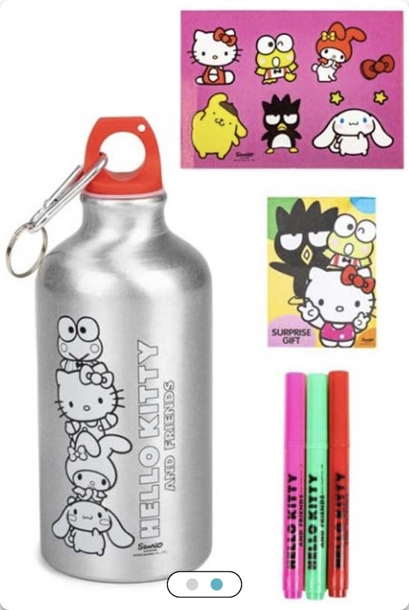 Hello Kitty & Friends Doodle Water Bottle Set | Colour, Sticker & Surprise