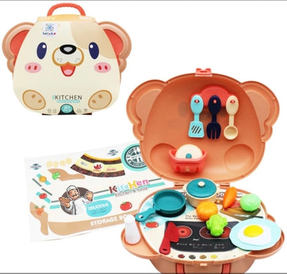Dog Kitchen Carry Case Playset – 21 Piece Kids Toy