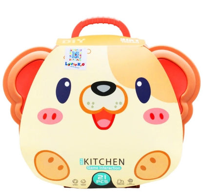 Dog Kitchen Carry Case Playset – 21 Piece Kids Toy