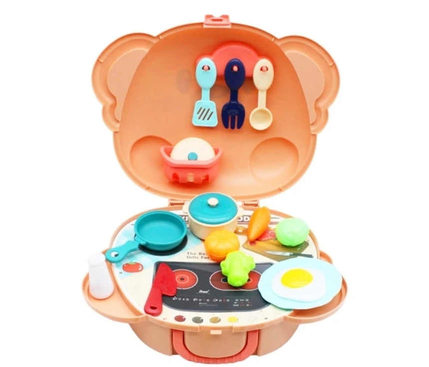 Dog Kitchen Carry Case Playset – 21 Piece Kids Toy