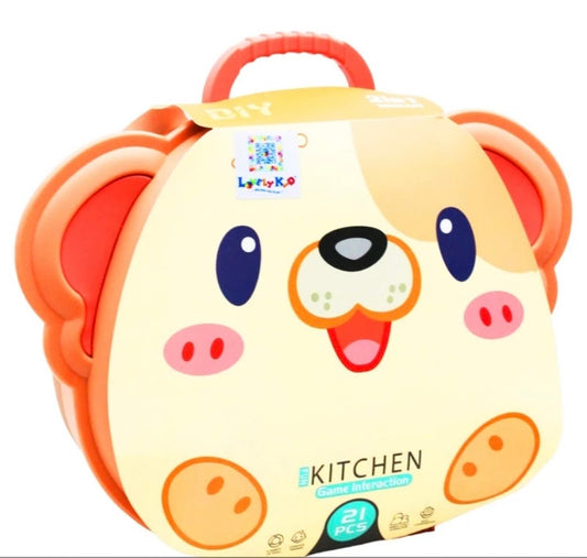 Dog Kitchen Carry Case Playset – 21 Piece Kids Toy