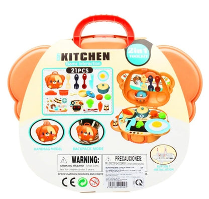 Dog Kitchen Carry Case Playset – 21 Piece Kids Toy