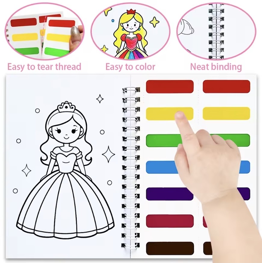 Mini Paint Book Including Paint Brush