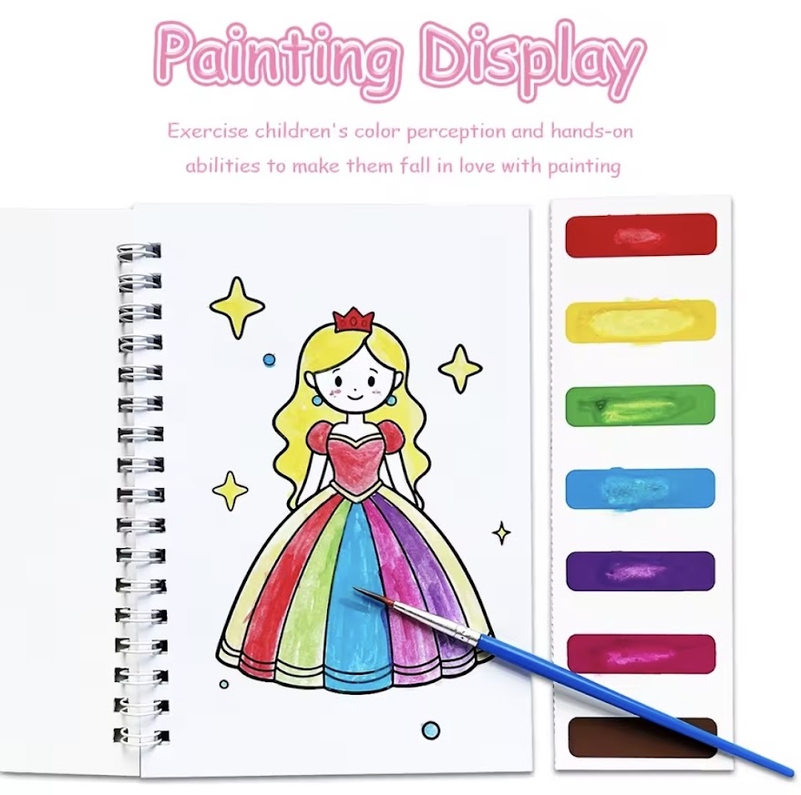 Mini Paint Book Including Paint Brush