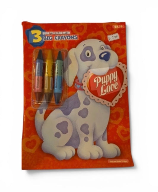 Puppy Colouring Book & 3 Chunky Crayons