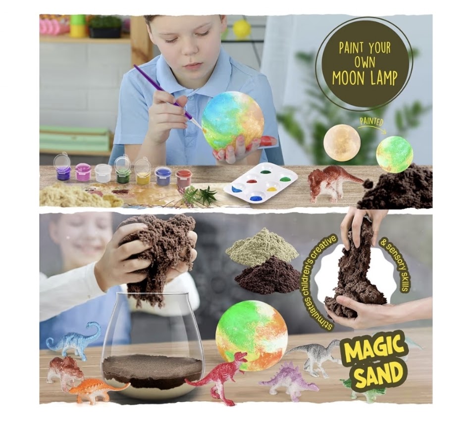 Dinosaur Terrarium Craft Kit With DIY Moon Lamp