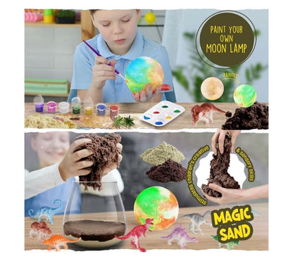 Dinosaur Terrarium Craft Kit With DIY Moon Lamp