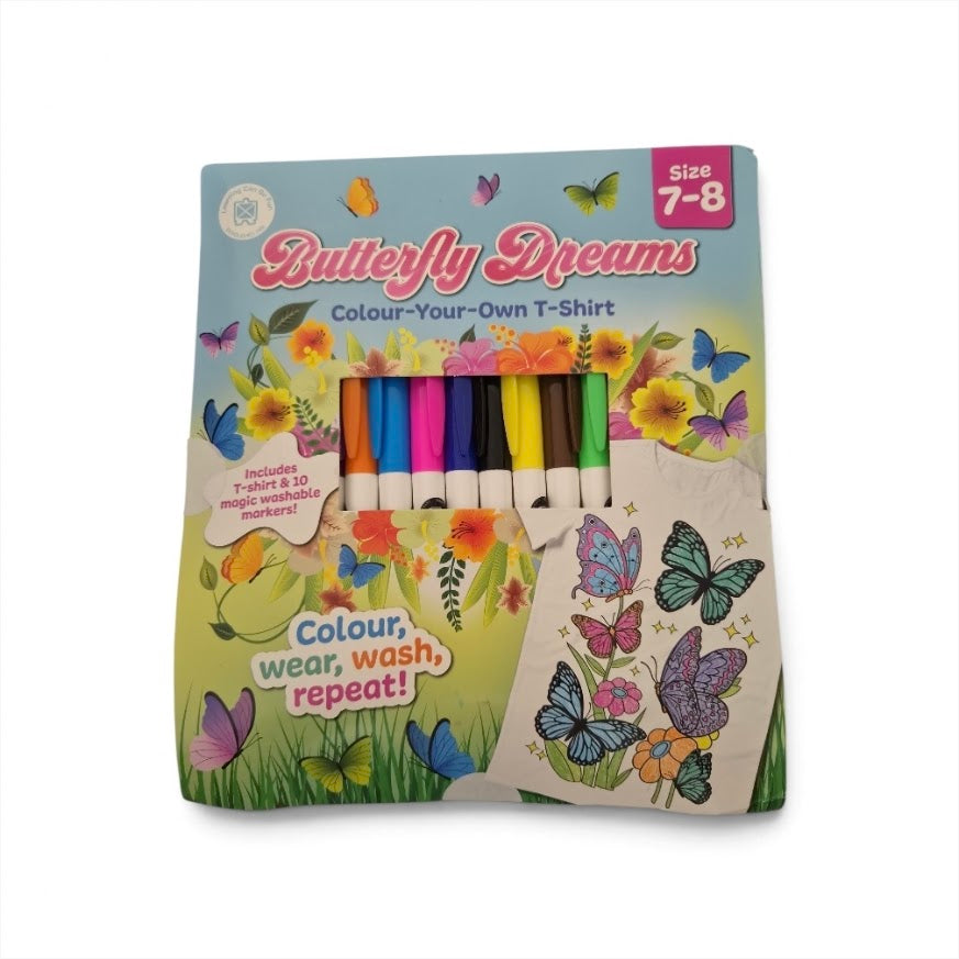 Butterfly Dreams Colour Your Own T-Shirt Kit – Age 7-8 Years