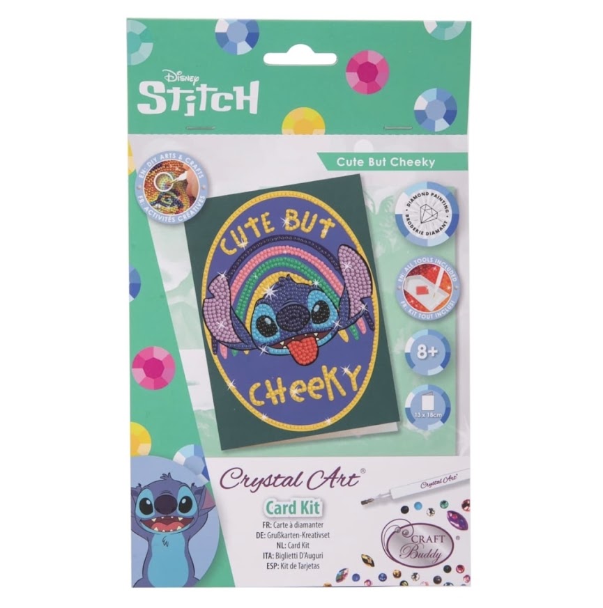 Disney | Stitch Crystal Art Card Kit | Cute But Cheeky