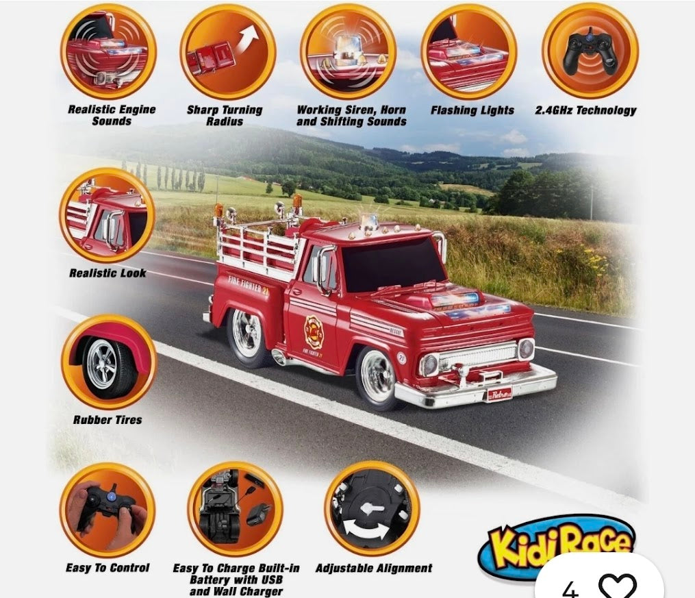 Kidi Race | Rechargeable Remote Control Fire Engine