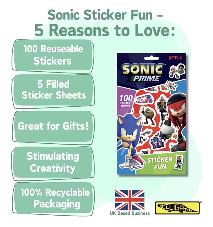 Sonic Prime | 100 Reusable Stickers