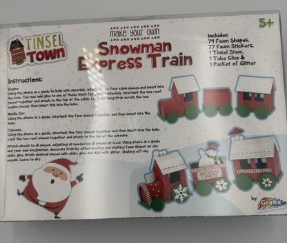 Make Your Own Snowman Express Train | Christmas Craft Kit | Tinsel Town